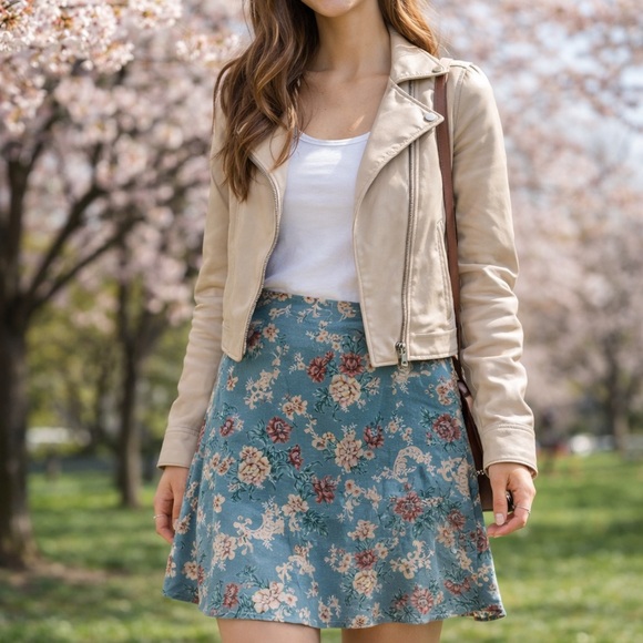 The Limited Dresses & Skirts - The Limited Floral Teal Skirt